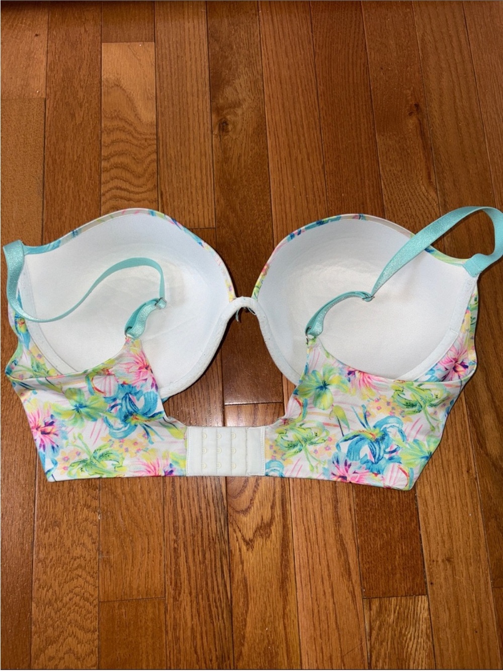 Victoria's Secret Plunge Bra Size 38D Pastel Floral - Picture 4 of 6